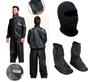 Imagem de Combo Capa Roupa Chuva Vestimenta Vestuário Jaqueta Calça Cr Califórnia Pvc Moto Motoqueiro + Polaina + Capuz Touca Ninja