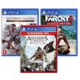 Imagem de Combo de Jogos PS4 - Assassin's Creed IV Black Flag   Terra Média: Sombra da Guerra   Far Cry 3
