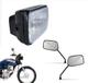 Imagem de Combo Farol Completo Aro Preto Bloco Ótico Carcaça Cg Titan Today Ml 125 1983 Até 1999 + Par Espelho Retrovisor