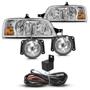 Imagem de Combo Fiat Citroen Peugeot 2005 A 2011 Par Farol Máscara Cromada + Kit Farol De Milha Auxiliar Botao