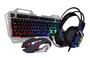 Combo Gamer Teclado Semi Mecânico, Mouse Optico, Headset Fone de Ouvido Led Rainbow - Knup Imagem de Combo Gamer Teclado Semi Mecânico, Mouse Optico, Headset Fone de Ouvido Led Rainbow