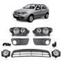 Imagem de Combo Grade Dianteira Palio Economy 2011 A 2017 Kit Farol de Milha e Farol Dianteiro Máscara Negra