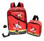 Imagem de Combo Mochila Escolar Minnie Mouse Coração Costas Grande