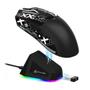 Imagem de Combo Mouse Gamer Attack Shark X11 Black +  Pad 80x30 Dragão