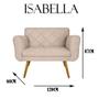 Imagem de Combo Namoradeira e 2 Poltrona Decorativa Para Escritório Isabella Suede Amarelo - DL DECOR