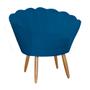 Imagem de Combo Pétala Namoradeira e 2 Poltronas Decorativa Estofada Suede Azul Royal - DL Decor