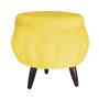 Imagem de Combo Poltrona Decorativa E Puff Para Recepção Pétala Suede Amarelo - DL Decor