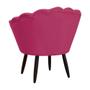 Imagem de Combo Poltrona Decorativa E Puff Para Recepção Pétala Suede Rosa Pink - LM DECOR