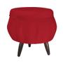 Imagem de Combo Poltrona Decorativa E Puff Para Recepção Pétala Suede Vermelho - DL Decor