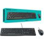 Imagem de  Combo Teclado e mouse com fio Logitech MK120 resistente a respingos