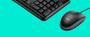 Imagem de Combo Teclado e Mouse Logitech com fio USB Resistente à Respingos e Layout ABNT2 - MK120  