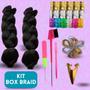 Imagem de Combo Trancista Jumbo Pente Baby Hair 3x1 Anéis Agulhas Fios Box Braid Mega Hair
