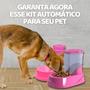 Imagem de Comedouro Alimentador Automático para Cães e Gatos  Dosador 500g Azul Four Plastic