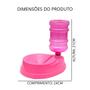 Imagem de Comedouro Bebedouro Automático 500g/500ml Rosa Para Cães e Gatos Dosador Vermelho Four Plastic