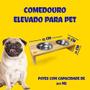 Imagem de Comedouro bebedouro Pet de Madeira Com 2 Tigelas Para Cães e Gatos