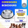 Imagem de Comedouro Bebedouro Tigela Para Ração Água Inox 250ml Cães e Gatos Antiderrapante Cão Cachorro Pet Pote