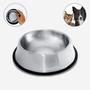 Imagem de Comedouro Bebedouro Tigela Para Ração Água Inox Cães e Gatos Antiderrapante 150ml Cão Cachorro Pet Pote