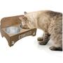 Imagem de Comedouro De Gatos Madeira Mdf 2 Tigelas 400Ml 