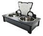 Comedouro Duplo Desenho Cachorro Mdf Pote Inox 480ml 6cm - IDEAL LASER Imagem de Comedouro Duplo Desenho Cachorro Mdf Pote Inox 480ml 6cm