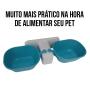 Imagem de Comedouro Duplo Ergonomico Elevado de Parede Decor Para Cães Gato e Roedores