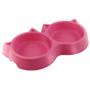 Imagem de Comedouro Duplo Gato Luxo Pet Injet 250 ml - Rosa