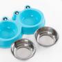 Imagem de Comedouro Duplo para cães Gatos Bebedouro Pra Cachorros Pet Duplo Tigela Inox - Pequeno