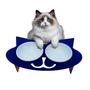 Imagem de Comedouro e Bebedouro Elevado para Gatos  2 Potes de 400ml, Antivazamento, Ergonômico, Fácil Higiene e Moderno