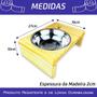 Imagem de Comedouro Gato Cachorro Pet Elevado Madeira 10x27x19cm