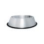 Imagem de Comedouro para cachorro e gatos dog pets Tigela de Ração e Água de Inox prateado antiderrapante - 150ml