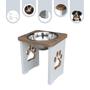 Imagem de Comedouro Para Cachorro Grande Elevado Pet MDF 25 cm - Inox