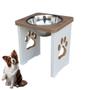 Imagem de Comedouro Para Cachorro Grande Elevado Pet MDF 25 cm - Inox