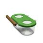 Imagem de Comedouro Para Passaros Com Poleiro e Gancho 2 Furos 120ml - Injetfour
