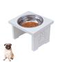 Imagem de Comedouro Pet Cachorro Elevado MDF Simple - Inox