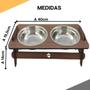 Comedouro Pet Elevado Duplo Gato E Cachorro 2 Tigelas Inox - MagicBox Imagem de Comedouro Pet Elevado Duplo Gato E Cachorro 2 Tigelas Inox