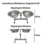 Imagem de Comedouro Regulável Duplo Pequeno Elevado Ajustável Alumínio