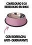 Imagem de Comedouro Tigela Vasilha Pet ração e agua para cães e gatos 18 CM em Inox (P)- 400ml- rosa