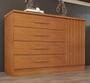 Imagem de Cômoda 1 Porta 4 Gavetas com Detalhe Ripado Barcelona - Tcil Móveis - Cinamomo