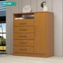 Imagem de Cômoda 1 Porta 5 Gavetas 100% Mdf Madri Acp Móveis Cinamomo