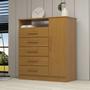 Imagem de Cômoda 1 Porta 5 Gavetas 100% Mdf Nemésia Espresso Móveis