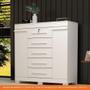 Imagem de Cômoda 100% Mdf 2 Portas 5 Gavetas Diana Prime Acp Móveis Branco