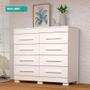 Imagem de Cômoda 100% Mdf 8 Gavetas Nalu Acp Móveis Branco