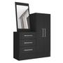 Imagem de Cômoda 2 Portas 3 Gavetas com Espelho Dunas Preto