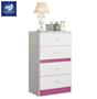 Imagem de Cômoda 4 Gavetas Infantil - TRENTO BRANCO/ROSA FLEX