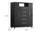 Imagem de Comoda 5 Gavetas 2 Portas Preto Onix Isabele