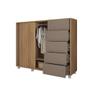 Imagem de Cômoda 5 Gavetas Com 2 Portas 136cm Buriti Marrom Pegasus Caemmum