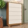 Imagem de Cômoda 5 Gavetas Madison Casa 812 Nature Com Off White