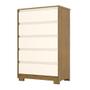 Imagem de Cômoda 5 Gavetas Madison Casa 812 Nature Com Off White