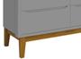 Imagem de Cômoda 6 Gavetas Classic New Cinza Fosco com Madeira - MoveisAqui