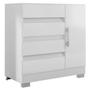 Imagem de Cômoda 8000 Com Pés E Guarda Roupa Casal B2348 Branco - Araplac