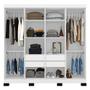 Imagem de Cômoda 8000 Com Pés E Guarda Roupa Casal B2348 Branco - Araplac